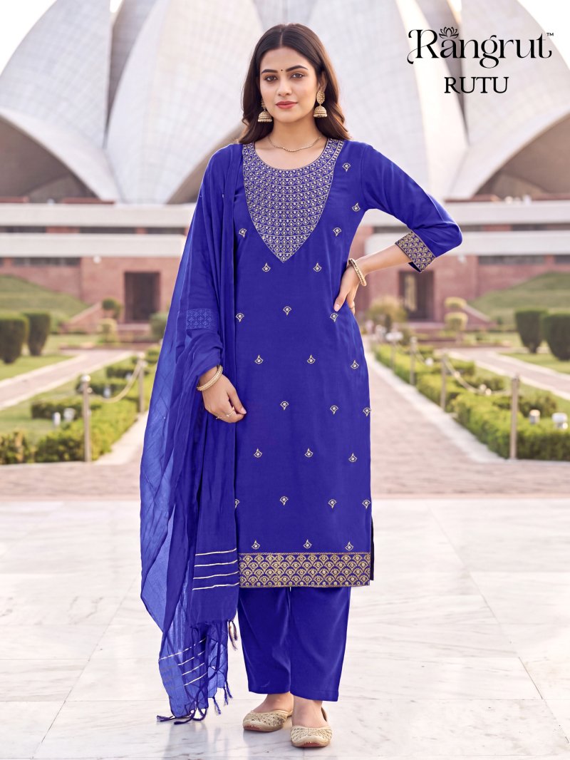 Rutu By Rangrut Malai Crep Sequence Embroidery Salwar Kameez